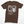 Load image into Gallery viewer, A brown short-sleeve crewneck t-shirt featuring a vintage-style graphic print of a young girl in a white dress standing in front of a speaker and crates.

